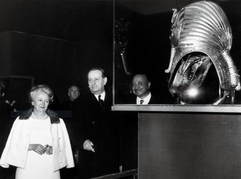 1967 Inauguration exposition Toutankhamon par C. Desroches-Noblecourt, André Malraux, Sarwat Okacha

